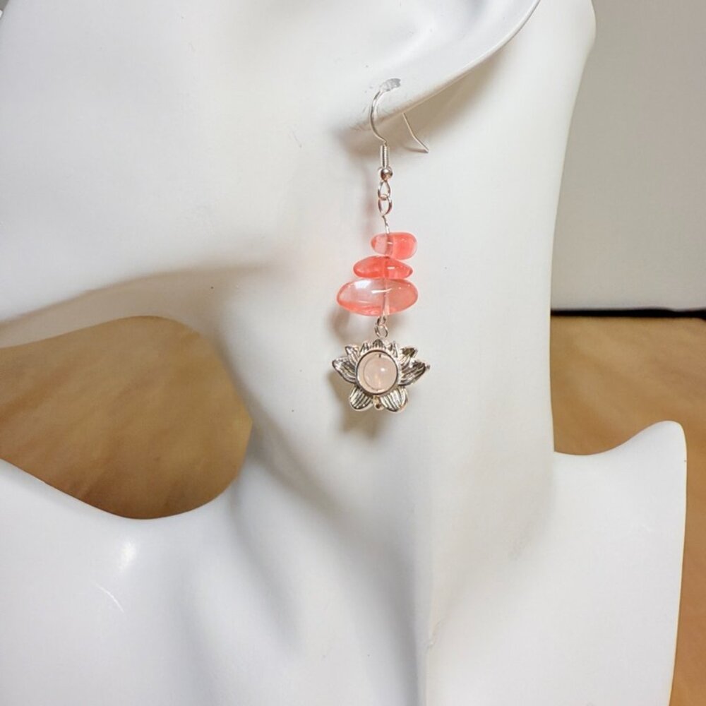 Strawberry Quartz Harmony | Two-Tone Strawberry Quartz Necklace - Picture 9 of 10